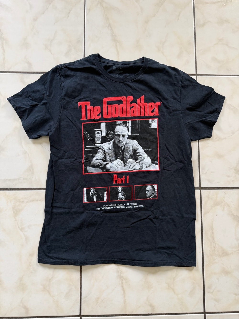 The Godfather Part I Graphic Tee - Black with Red Print